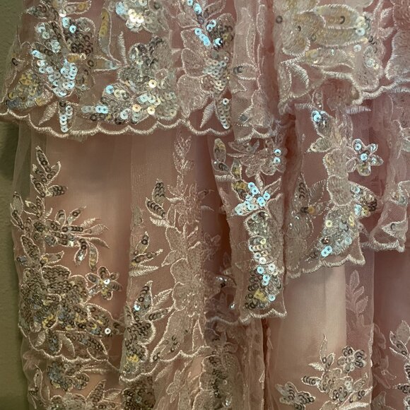 JJ'S HOUSE,  Size 0, short, LIGHT PINK, SEQUIN, HOMECOMING, PRINCESS DRESS - Picture 5 of 15